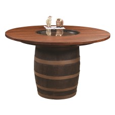 RB Plain Barrel Table  with Glass Top