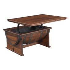 Deluxe Whiskey Barrel Lift Top Coffee Table