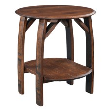 Deluxe Whiskey Barrel Round End table