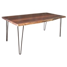Live Edge Dining Table with Hairpin Base