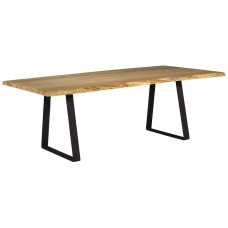 Live Edge Dining Table with Stirrup Base