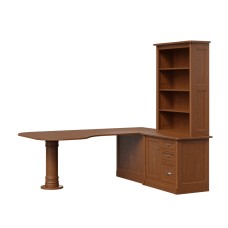 Covington Pedestal Desk with Credenza and Bookcase Topper