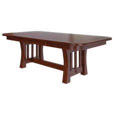 Curved Mission Double Pedestal Dining Table