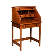 30" Post Mission Rolltop Writing Desk