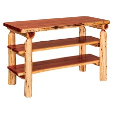 Fireside Rustic Flat Sofa Table with Shelves