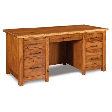 Timbra 7 Drawer Desk with Live Edge Top