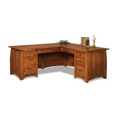 Boulder Creek 8 Drawer L Desk with Finished Backside
