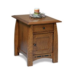 Boulder Creek Enclosed End Table with Drawer and Door