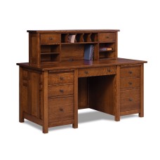 Kascade 7 Drawer Desk with 2 Drawer Desk Topper