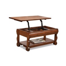 Old Classic Sleigh Open Lift Top Coffee Table with Counterweight