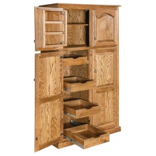 Spicy Lux Traditional Pantry Cabinet with Rollout Drawer