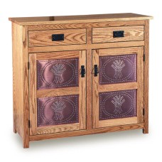 Mission 38"h Pie Safe with  Drawer & Metal Inserts Door