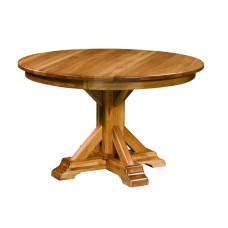 Rocky Point Round Single Pedestal Dining Table with Leaves