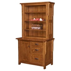 Boston 3 Drawer 1 Door Credenza with Hutch