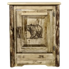 Glacier Country Accent Cabinet with Laser Engraved Design