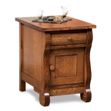 Old Classic Sleigh Enclosed End Table with Drawer & Door