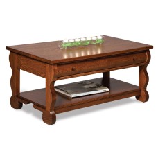 Old Classic Sleigh Open Coffee Table with Drawer