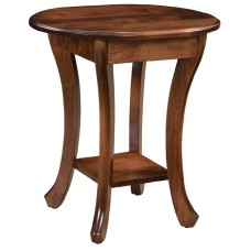 Curved Leg Round End Table