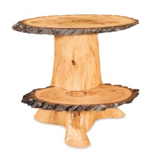 Fireside Rustic Double Slab Stump End Table