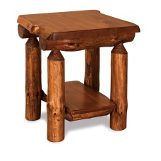 Fireside Rustic End Table with Shelf