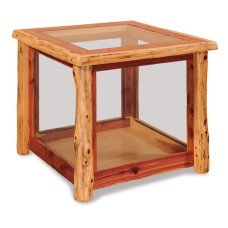 Fireside Rustic Glass End Table