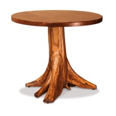Fireside Rustic Round Single Pedestal Table with Stump