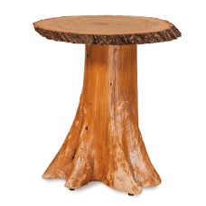 Fireside Rustic Stump End Table Top with Bark on Stump