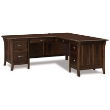 Ensenada 78" 6 Drawer L Desk with Unfinished Backside