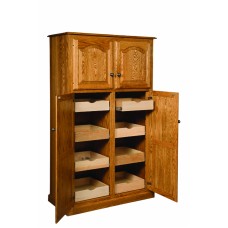 42" Lux Traditional 4-Door Pantry Cabinet with Rollout Shelves
