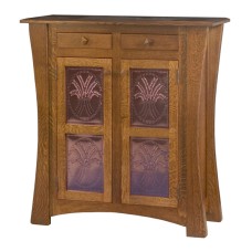 Arts & Crafts with Copper Panels Storage Cabinet