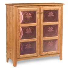 Classic Style 2-Door 3-Copper Panel Pie Safe
