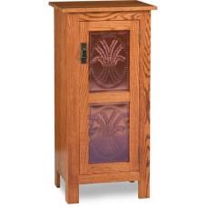 Mission Style 1-Door 2-Copper Panel Pie Safe