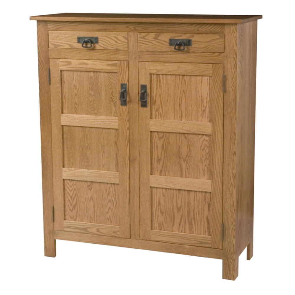 Mission Style 2-Door 3-Reverse Panel with Drawer Pie Safe