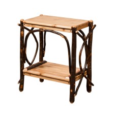 24" End Table with Solid Top & Slatted Shelves