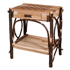 Checkerboard End Table with 1 Dovetailed Drawer