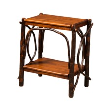 Hickory End Table with Solid Shelves