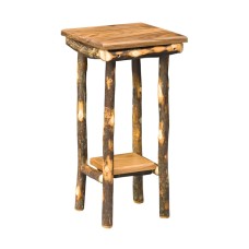 Hickory End Table with Square Solid Top & Shelf