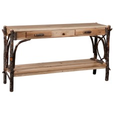 Hilltop Sofa Table Solid Shelves with 2 Drawers