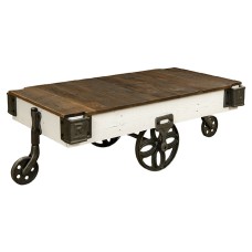 Mill Cart Coffee Table with Wheels