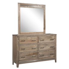 Newport 6-Drawer Dresser with Metal Insets and Dovetailed Drawers