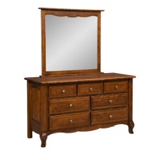 French Country 7 Drawer Dresser With Mirror